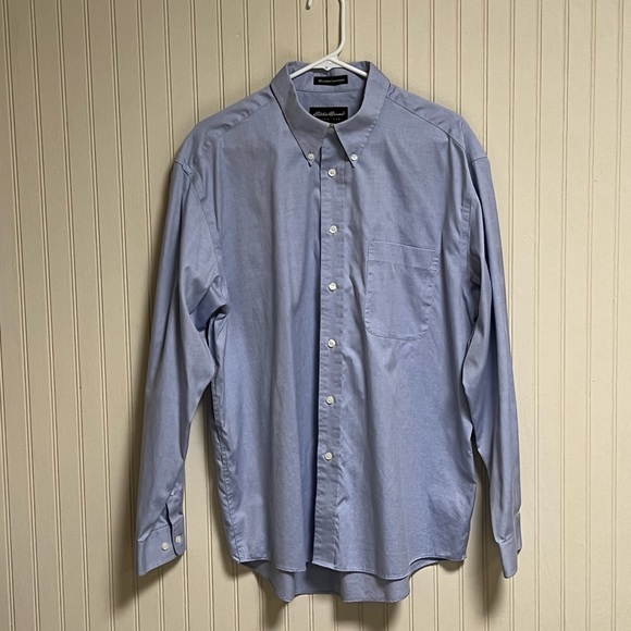 Wrinkle Resistant Blue Button Down Shirt - Picture 1 of 6
